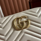 GG 2025 Mamont Bag 24cm White Gold Lambskin 273723