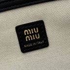 Miu Pocket Shoulder Bag Black Calfskin