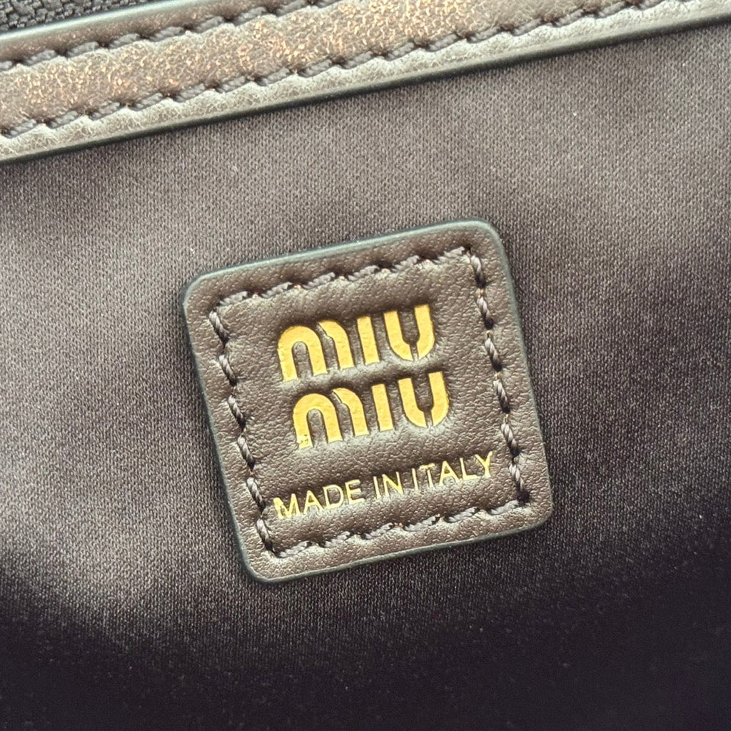 Miu Pocket Shoulder Bag Brown Calfskin