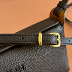Miu Japan Pop-up Crossbody Bag 18cm Black Cowhide