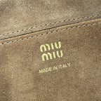 Miu Japan Pop-up Crossbody Bag 18cm Sand Cowhide