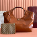 GG Giglio Large Tote Bag 60cm Brown Leather