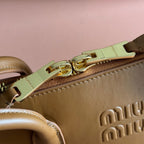 Miu Shell Bag Brown Lambskin
