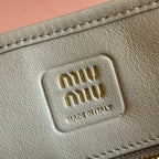 Miu Aventure Shoulder Bag 30cm Beige Nappa Leather