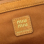 Miu Leather Bucket Bag 23cm Black Grain Cowhide