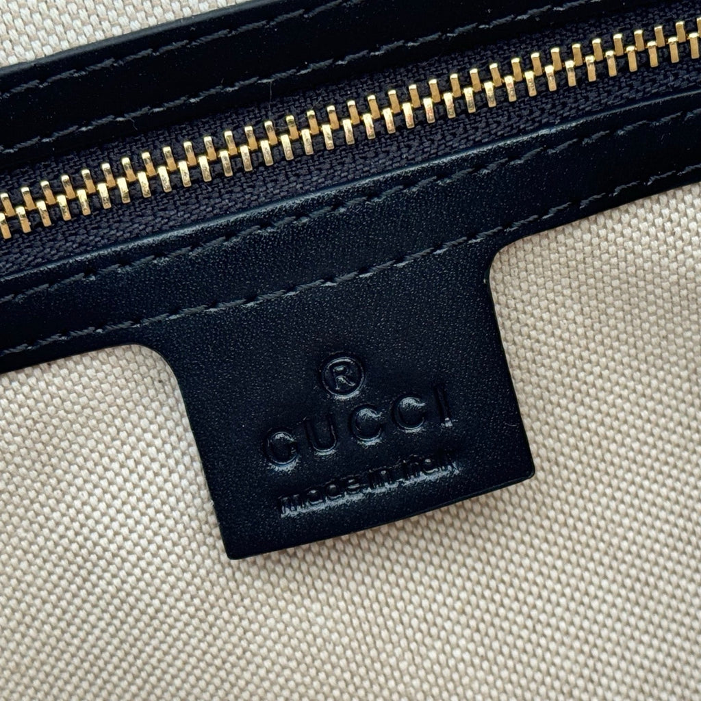 GG Jackie 1961 Small Shoulder Bag Black White Calfskin 280971