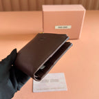 Miu 5MV017 Small Wallet Chocolate Nappa Leather 280828