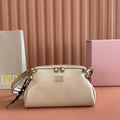 Miu Caprice Clutch Pastel Pink Leather 280754