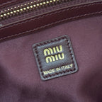 Miu Caprice Clutch Burgundy Matelassé Nappa Leather 280763