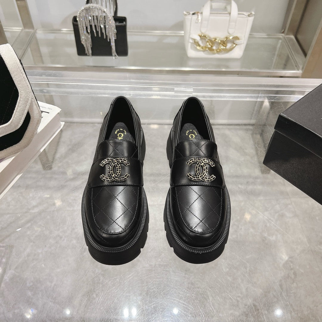 CC Moccasins Black Cowhide