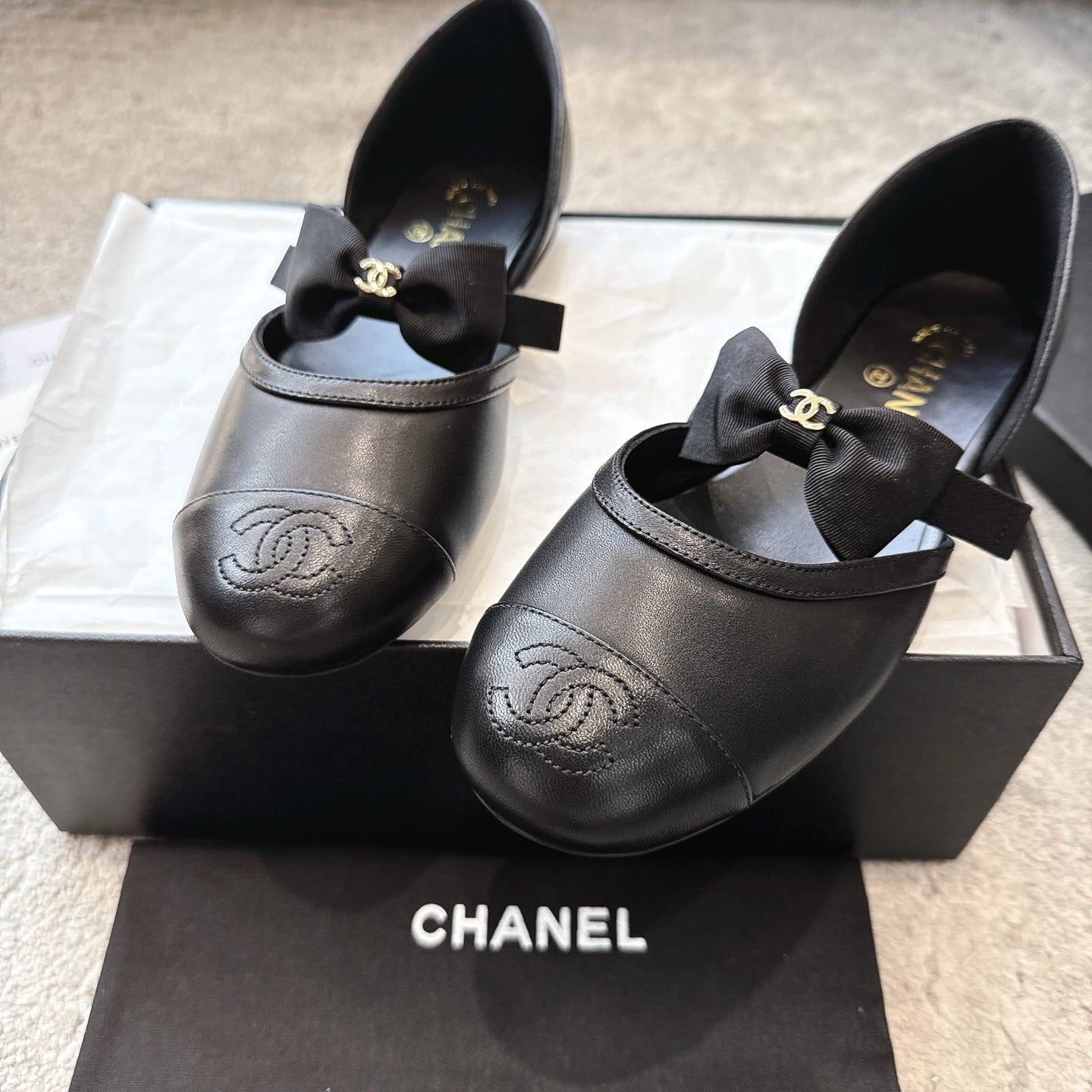 CC 25b Fall-Winter Mary Janes 15mm Black Calfskin & Sheepskin 415775