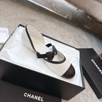 CC 25b Fall-Winter Mary Janes 15mm White Black Calfskin & Sheepskin 415776