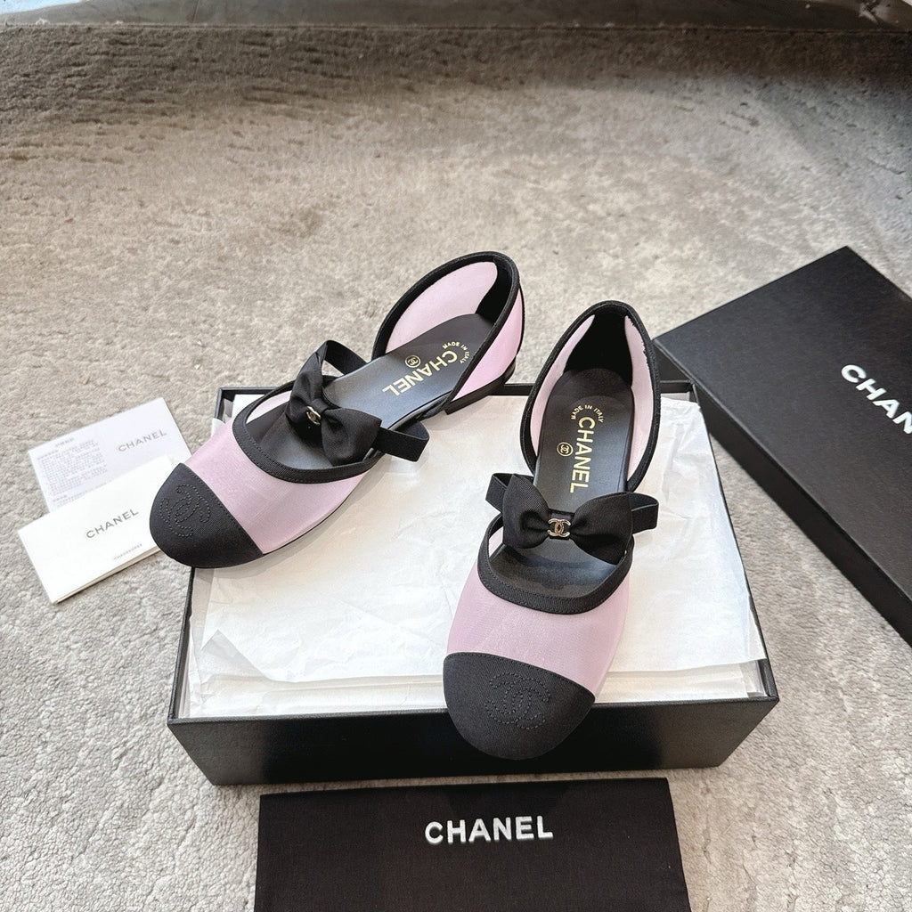 CC 25b Fall-Winter Mary Janes 15mm Pink Black Mesh & Grosgrain 415778