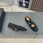 Alaia 2025 Criss Cross With Stud Ballet Flats Black Suede 293205