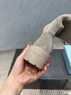 Prada 25 Boot Beige Suede 501670
