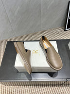 The Row 2025 Loafer Taupe Cowhide 540486