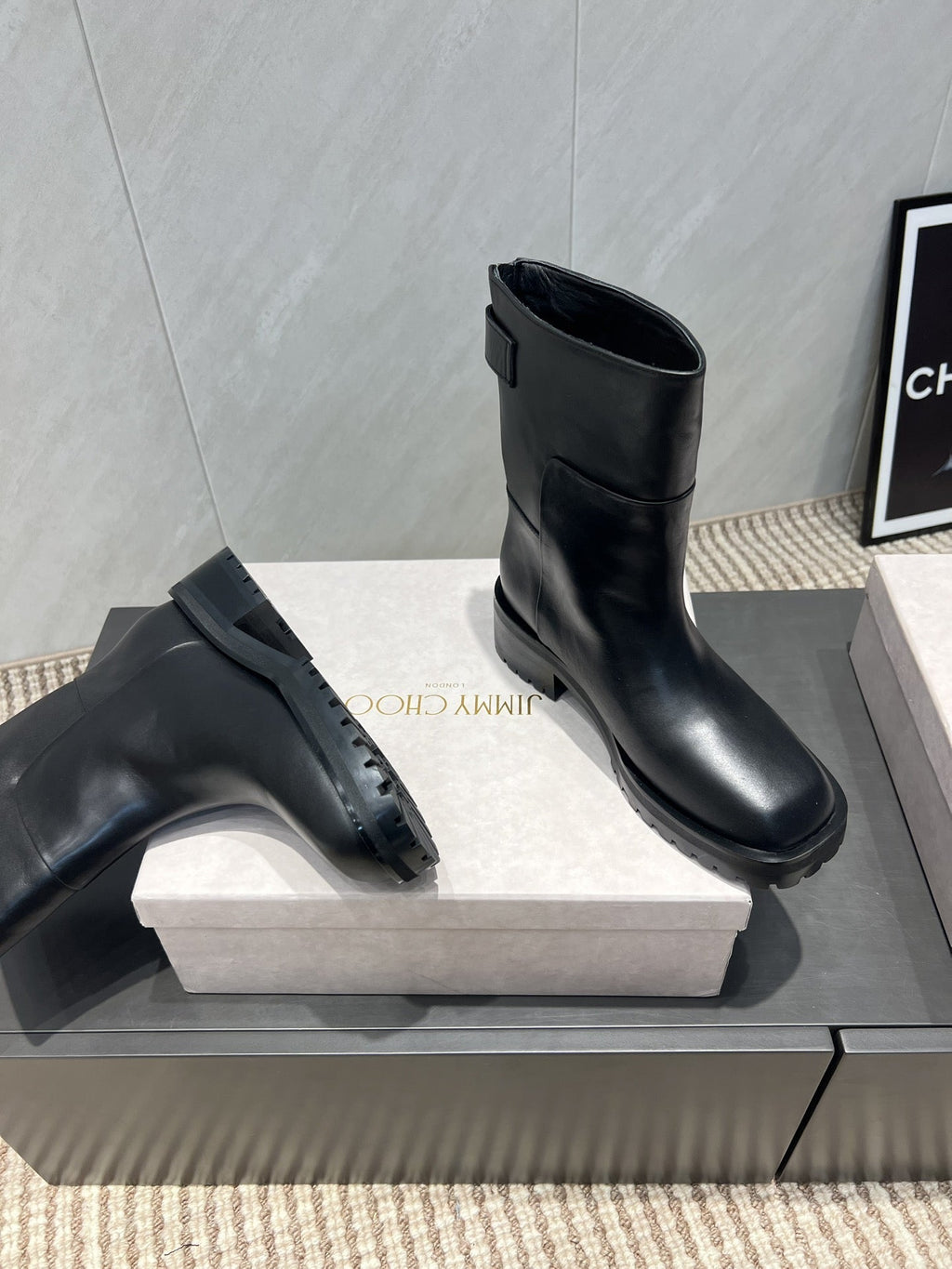 Jimmy Choo Brooklyn Boots Black Leather 540672