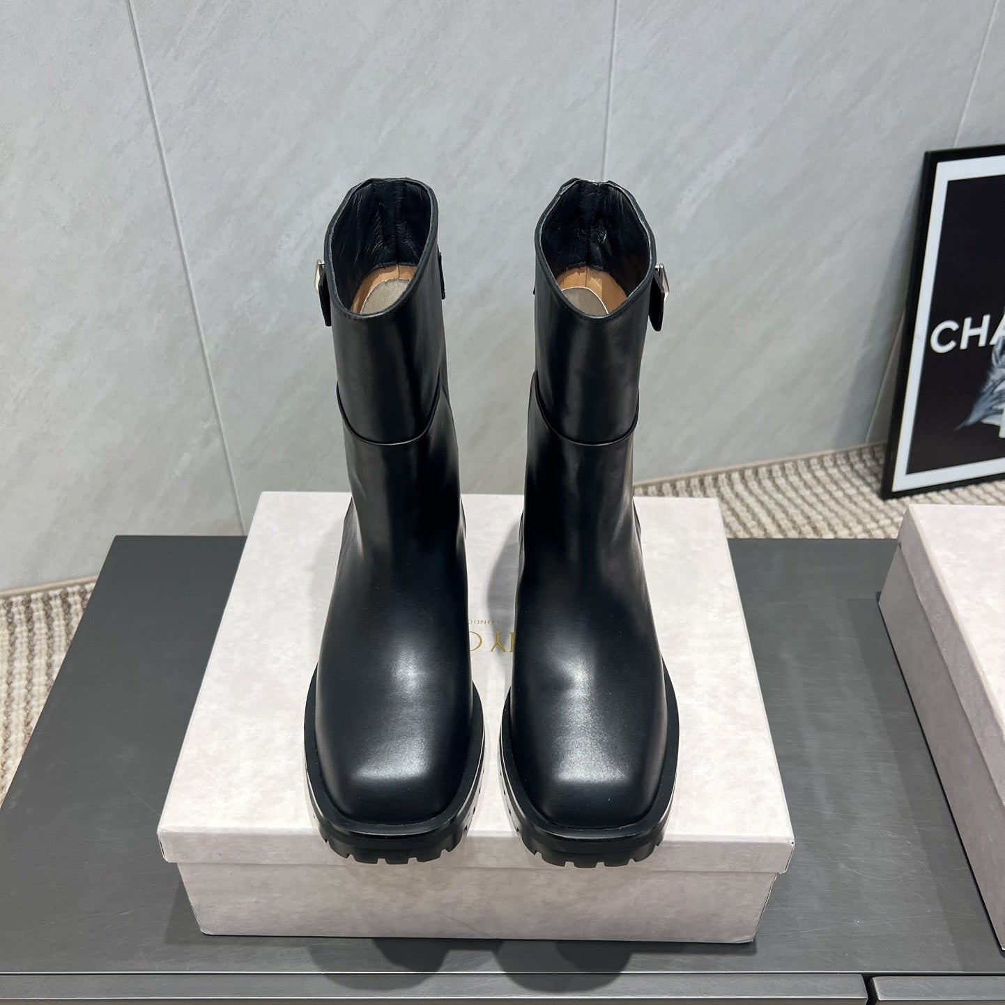 Jimmy Choo Brooklyn Boots Black Leather 540672