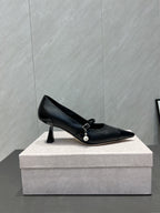 Jimmy Choo Araya Pumps 65mm Black Velvet Embellished Pointed Toe 540676
