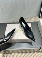 Jimmy Choo Araya Pumps 65mm Black Velvet Embellished Pointed Toe 540676