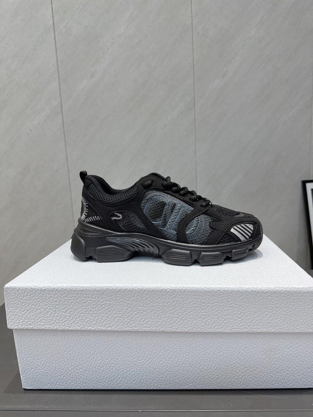 CD platform casual sneaker black suede mesh 539673
