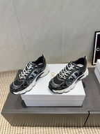 CD platform casual sneaker black white suede mesh 539674