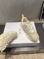 CD platform casual sneaker cream suede mesh 539675