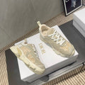 CD platform casual sneaker cream suede mesh 539675
