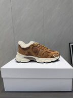 CD platform casual sneaker brown wool suede mesh 539677