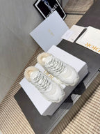 CD platform casual sneaker white wool suede mesh 539679