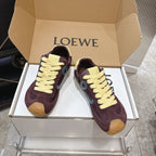 LOEW 26s Ballet Runner 2.0 Burgundy Yellow Suede Sheepskin 683932