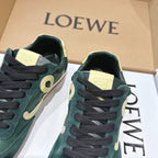 LOEW 26s Ballet Runner 2.0 Teal Green Yellow Suede Sheepskin 683936