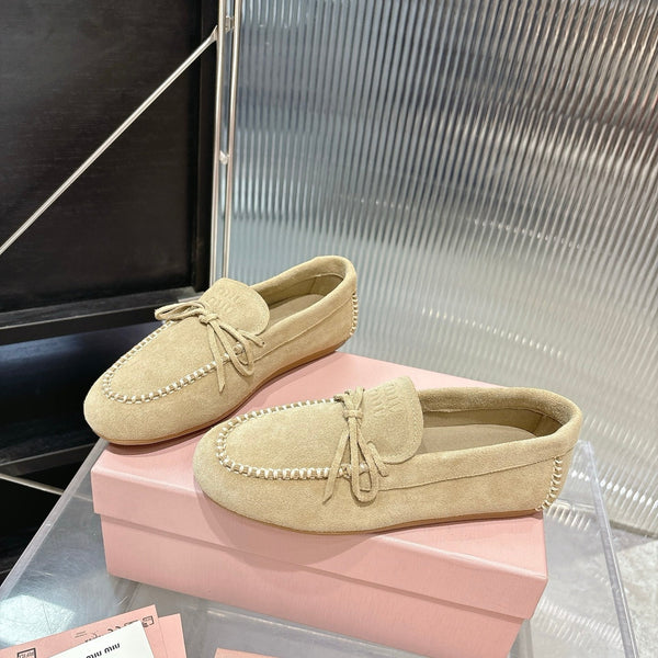 Miu 26s Loafer Light Khahi Suede 683946