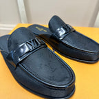 LV EASY MULE IN BLACK MONOGRAM DENIM