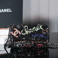 24S Flap Bag 20cm Multicolor Sequin Calfskin
