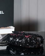 24S Flap Bag 20cm Multicolor Sequin Calfskin
