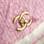 CC 24N Flap Bag 20cm Pink Beige Tweed Sherling
