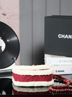 CC 24N Flap Bag 20cm Red Beige Tweed Sherling