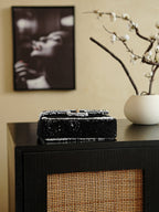 CC 2025 Flap Bag Black White Sequin 308600