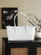 Chanel 25 Crocodile-embossed 40cm Bag White Cowhide 322960