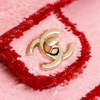 Chanel 25 Flap Bag Pink Red Sequin Leather 322958