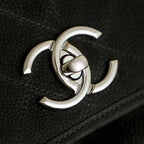 Chanel 25 Classic Single Flap Bag 35cm Black Leather 323477