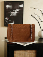 Chanel 25 Classic Single Flap Bag 35cm Brown Leather 323479