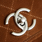 Chanel 25 Classic Single Flap Bag 35cm Brown Leather 323479
