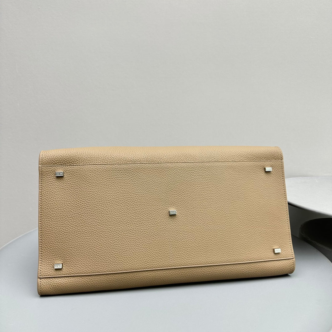 The Row Margaux 17 Beige Calfskin
