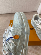 LV Trainer Sneaker 30mm Blue Gray Cowhide