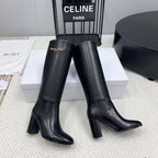 D-Town Heeled Boot 80mm In Black Cowhide 994868
