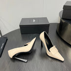 D'ORSAY PUMPS IN CREAM GLOSSY CALFSKIN