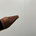 D'ORSAY PUMPS IN TOFFEE BROWN SILK