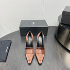 D'ORSAY PUMPS IN TOFFEE BROWN SILK